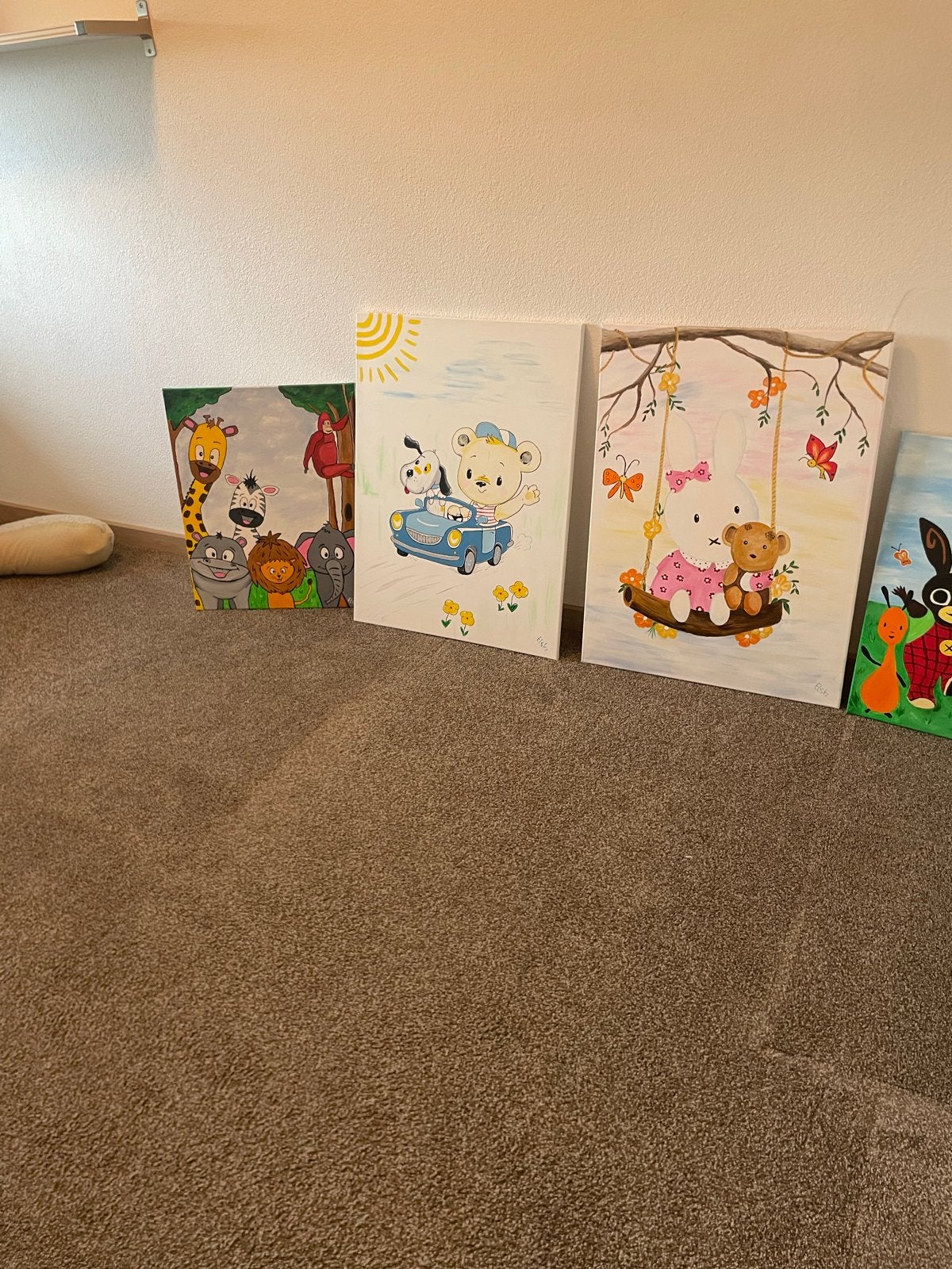 4 Leuke Schilderijen voor Kinderkamer, Ophalen, Minder dan 50 cm, Zo goed als nieuw, Schilderij