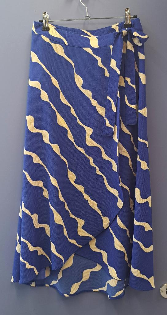 MSCH Copenhagen overslag rok kobalt blauw print XS 51272, Msch Copenhagen, Blauw, ., Zo goed als nieuw