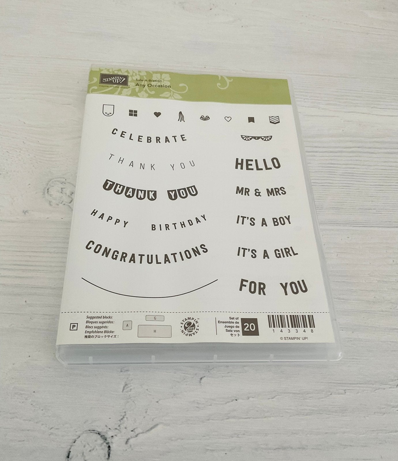 𝙰𝚗𝚢 𝙾𝚌𝚌𝚊𝚜𝚒𝚘𝚗 stempelset Stampin’Up! * NIEUW *, Hobby en Vrije tijd, Stempelen, Ophalen of Verzenden, Nieuw, Clearstamp