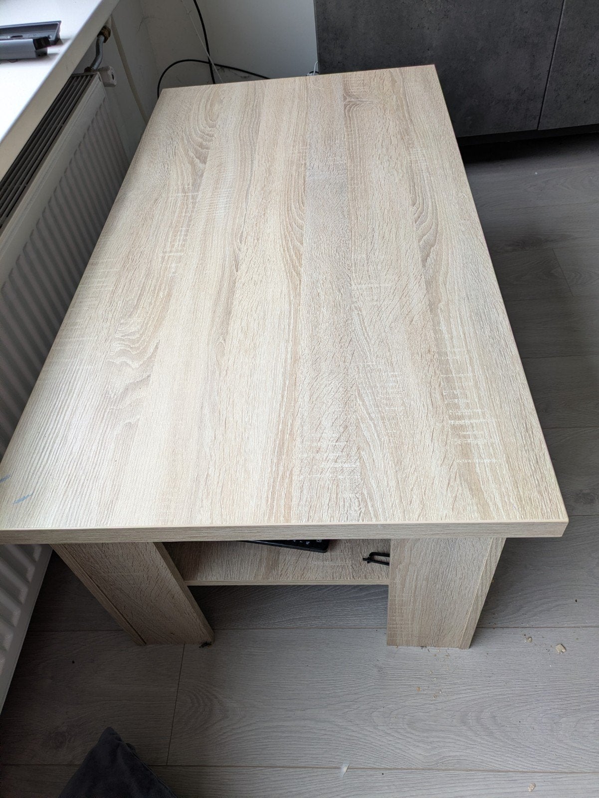 Salontafel met opbergruimte - Licht hout, Huis en Inrichting, Tafels | Salontafels, Gebruikt, 100 tot 150 cm, Modern, Minder dan 50 cm