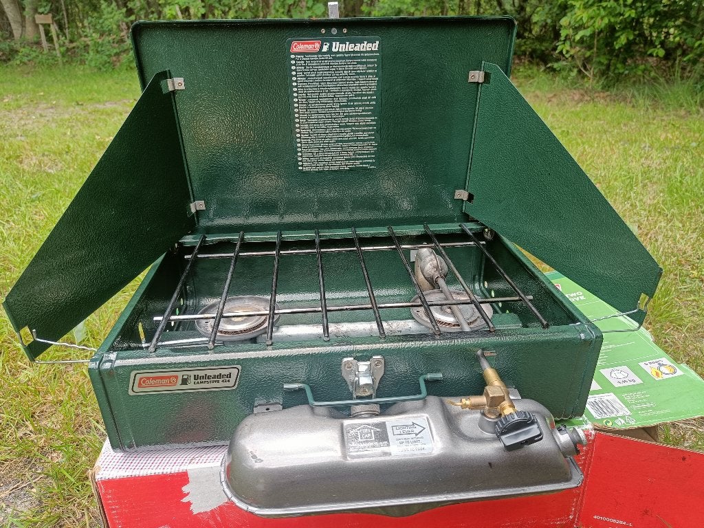 Coleman 424 benzine kooktoestel outdoor, Ophalen of Verzenden, Gebruikt