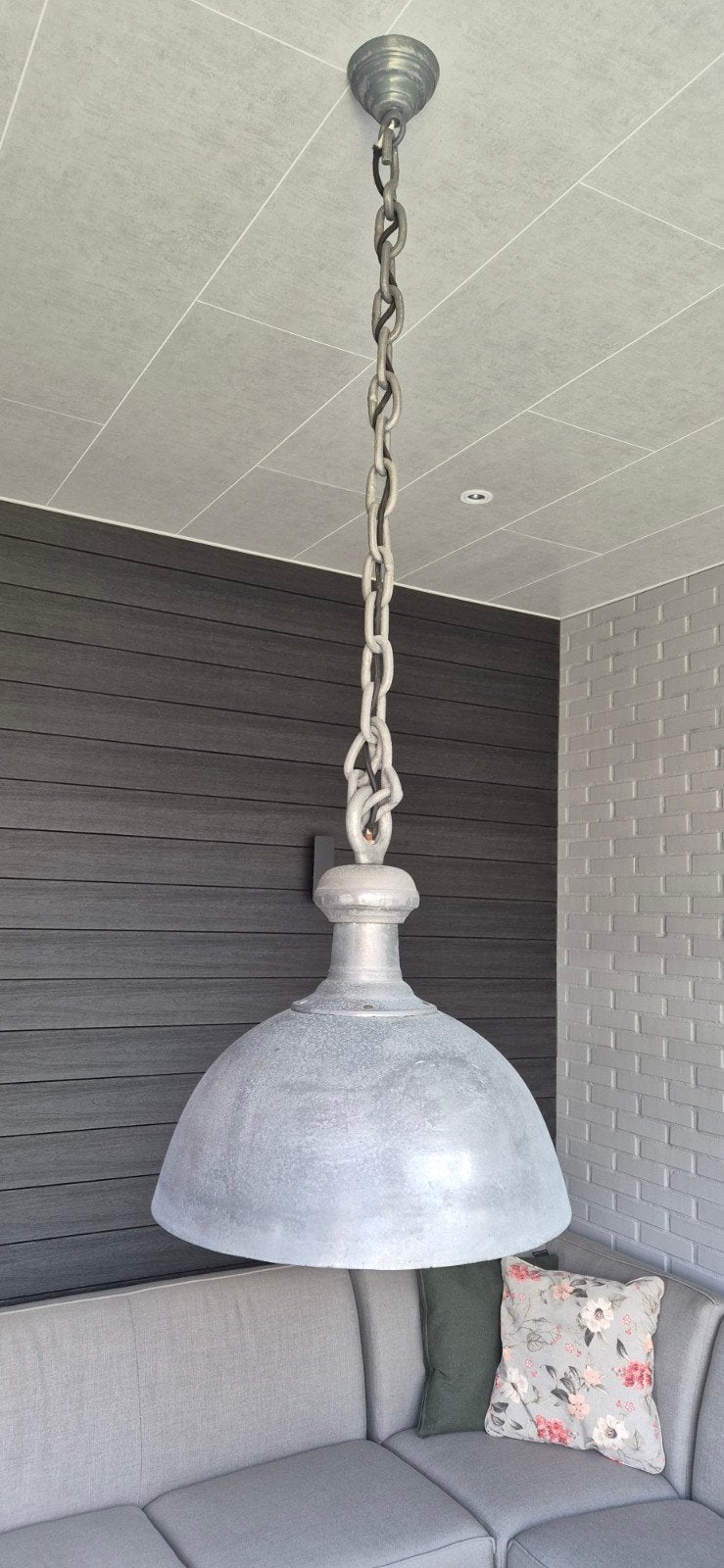 Stoere PTMD industriële hanglamp - Ø 47,5 cm, Ophalen, Gebruikt, E27 (groot), Metaal