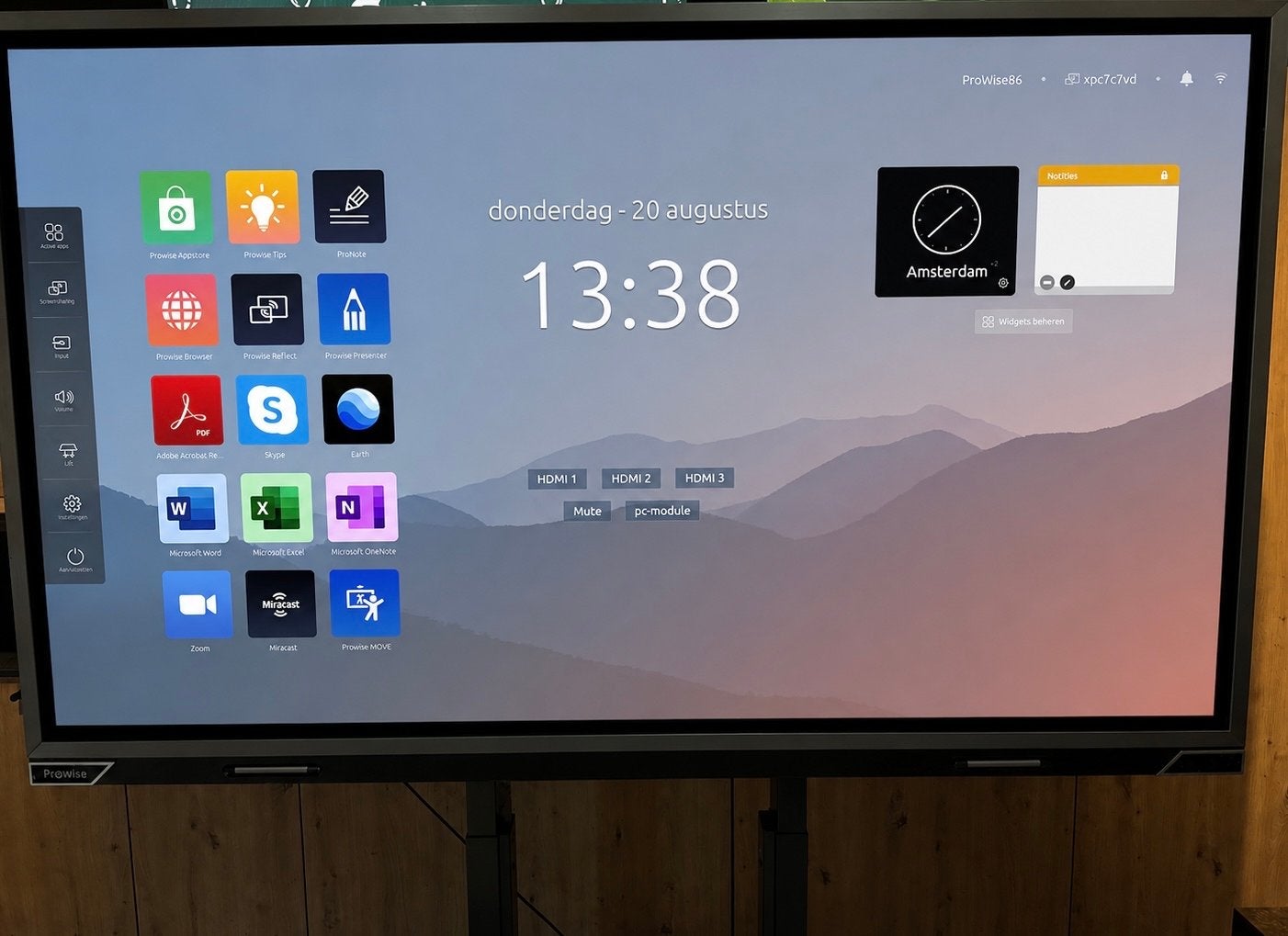 Prowise 86 inch touchscreen - Interactief digibord, 50 Hz, Refurbished, 100 cm of meer, Ophalen