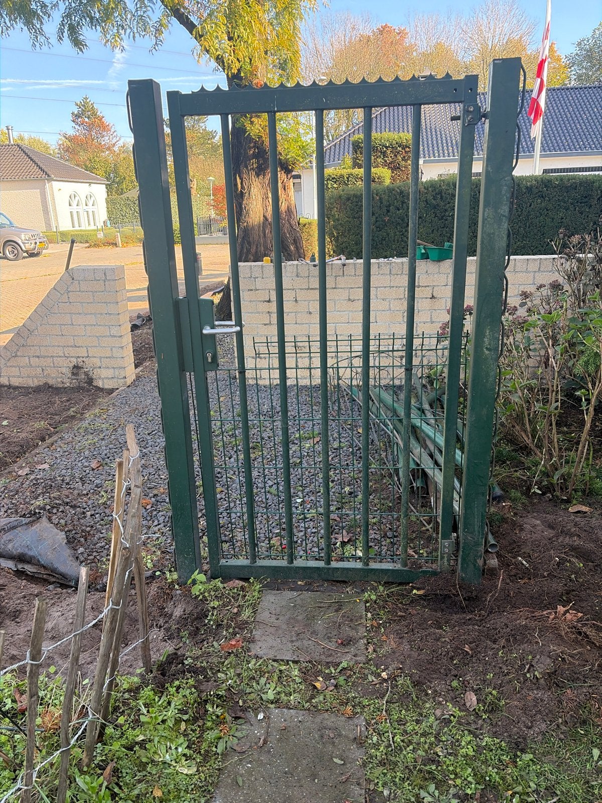 Groene tuin poort 1,8m - Gebruikt, Tuin en Terras, Met poort, Gebruikt, Ophalen of Verzenden, Tuinhek