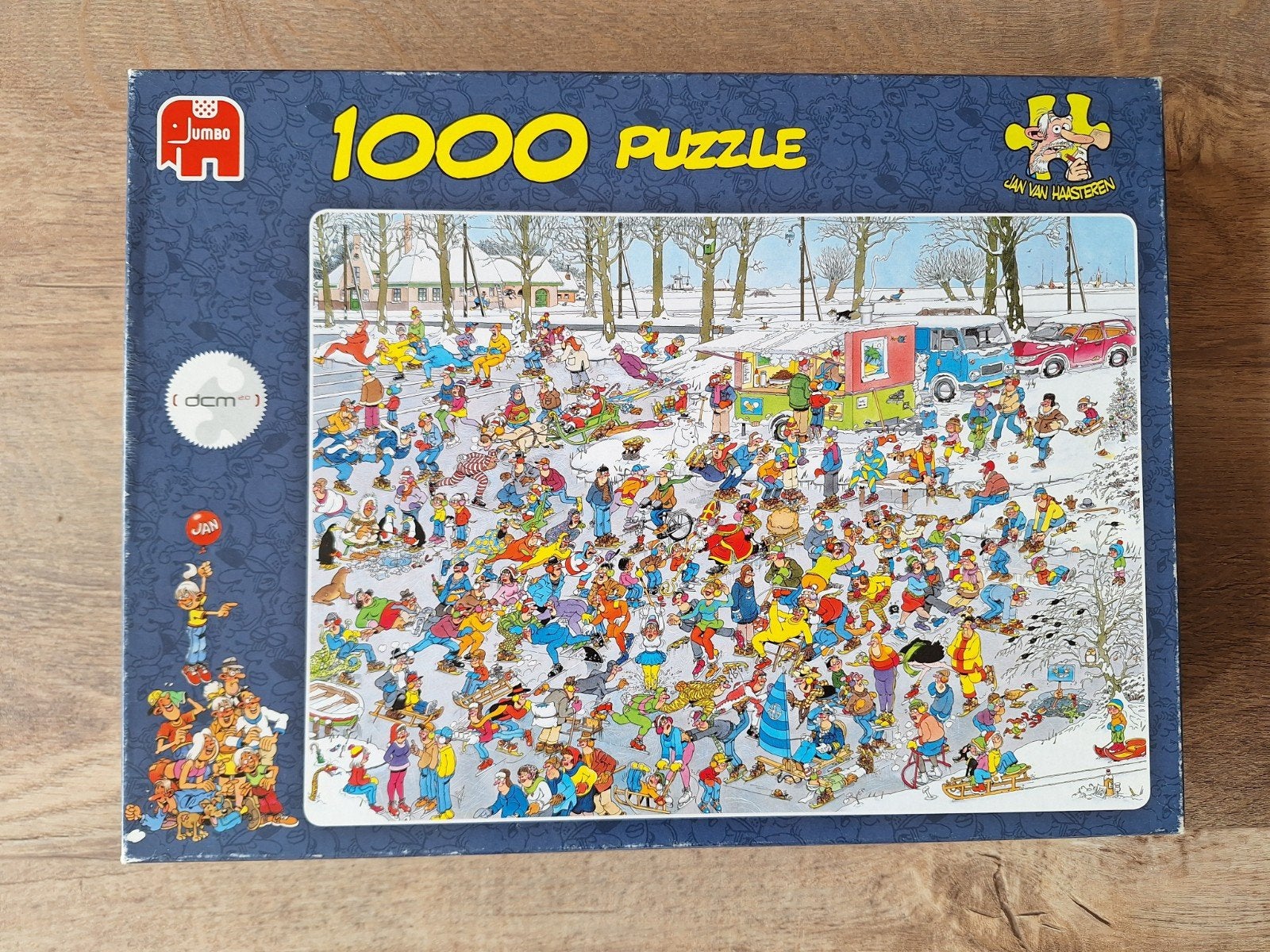 Jan van Haasteren - Op glad ijs, 1000 stukjes puzzel, Ophalen of Verzenden, 500 t/m 1500 stukjes, Zo goed als nieuw, Legpuzzel