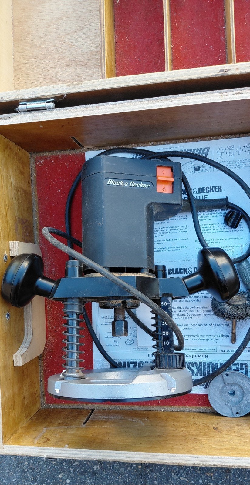 Black & Decker Bovenfrees BD66 in houten kist, Gebruikt, Ophalen of Verzenden, Black & Decker, Bovenfrees