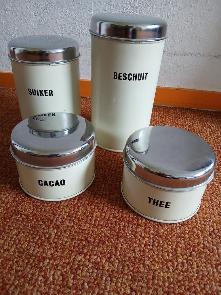 Te koop set van 4 orginele Brabantia bussen, Antiek en Kunst, Ophalen of Verzenden