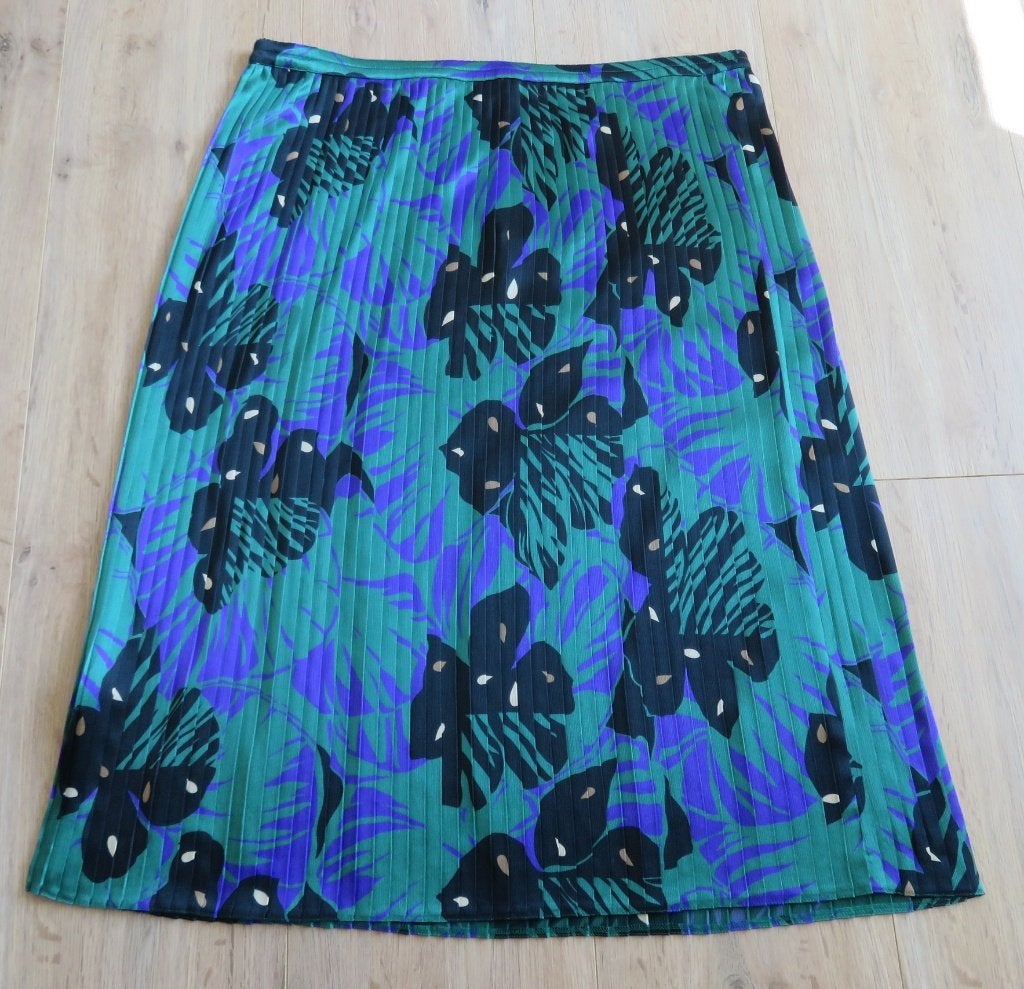 Rok + blouson Maat 42 Paars/groen/zwart, Kleding | Dames, Rokken, Maat 42/44 (L), Ophalen of Verzenden, Zo goed als nieuw, Onder de knie