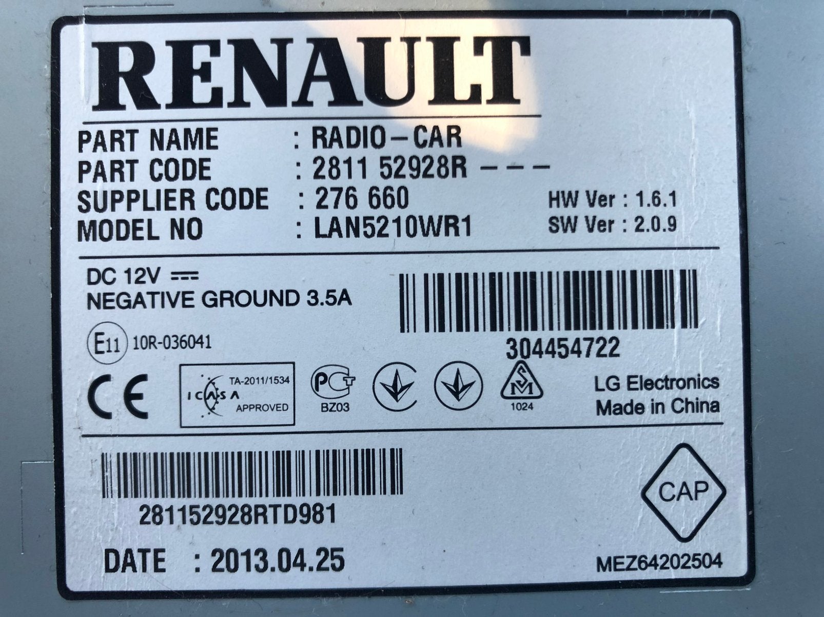 Renault radio code kwijt? Nummer doorgeven van de radio D981, Ophalen
