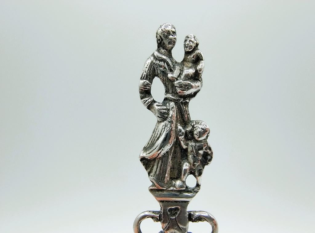 Zilveren geboortelepel, J.J. Hiemstra, Makkum, 1826, Antiek en Kunst, Antiek | Goud en Zilver, Verzenden, Zilver