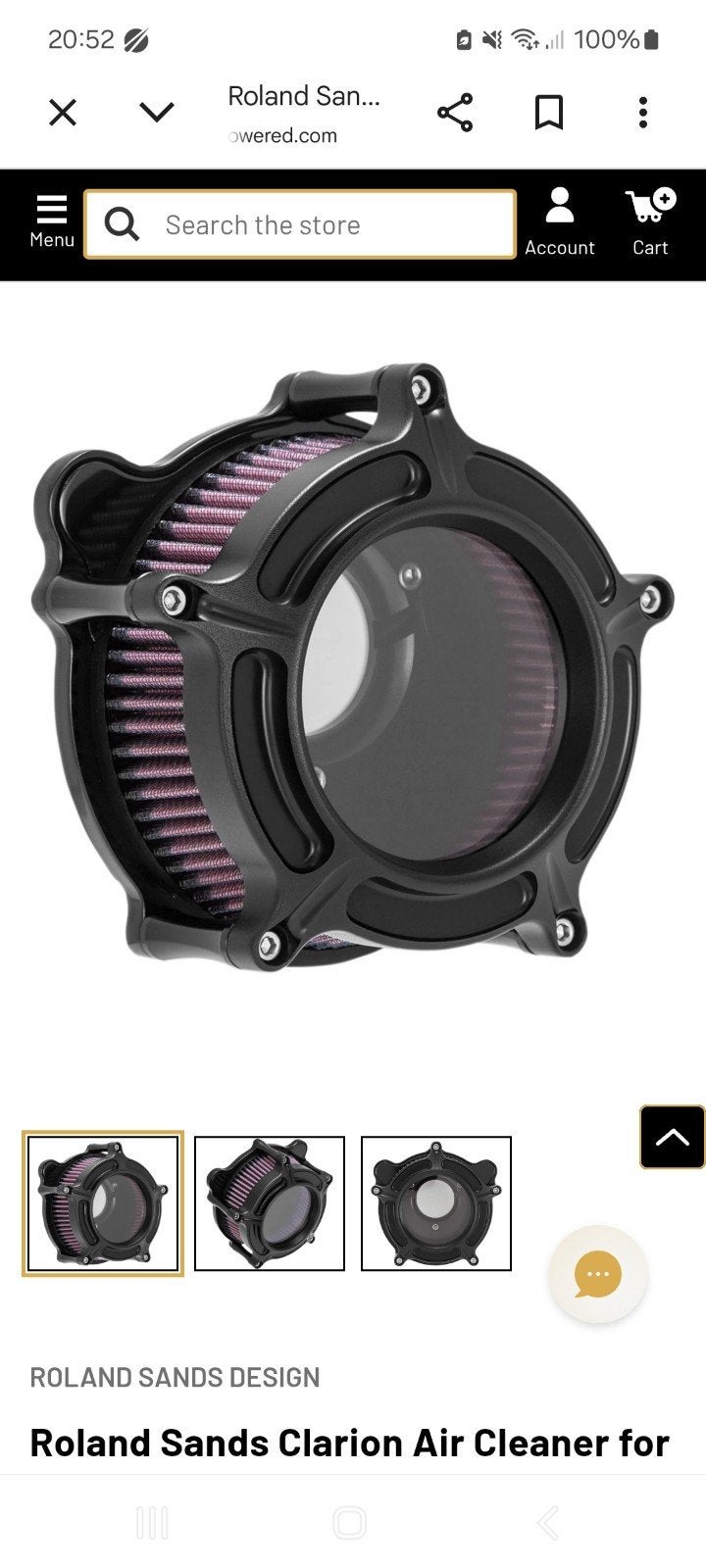 te koop Roland Sands luchtfilter, Ophalen of Verzenden, Gebruikt