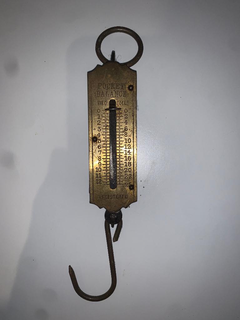 Veerunster weeghaak Pocket Balance antiek weegschaal, Ophalen of Verzenden
