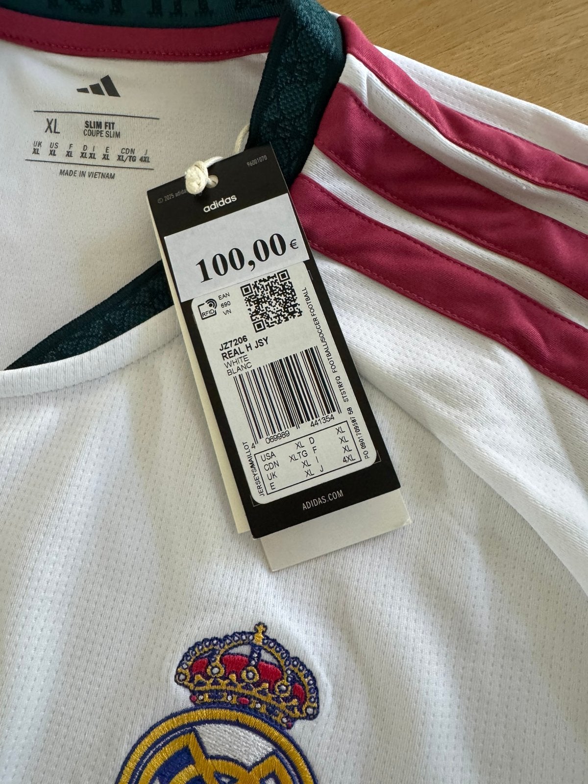 Real Madrid shirt nieuw!, Wit, Ophalen of Verzenden, Voetbal, Maat 56/58 (XL)