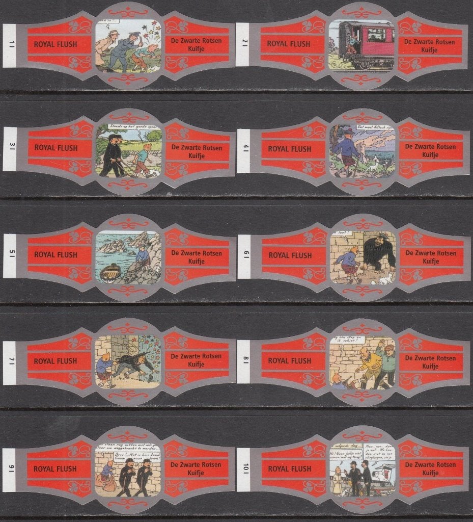 Sigarenbanden Kuifje De Zwarte Rotsen, Royal Flush 1I-10I, Verzenden, Nieuw, Sigarenbandjes