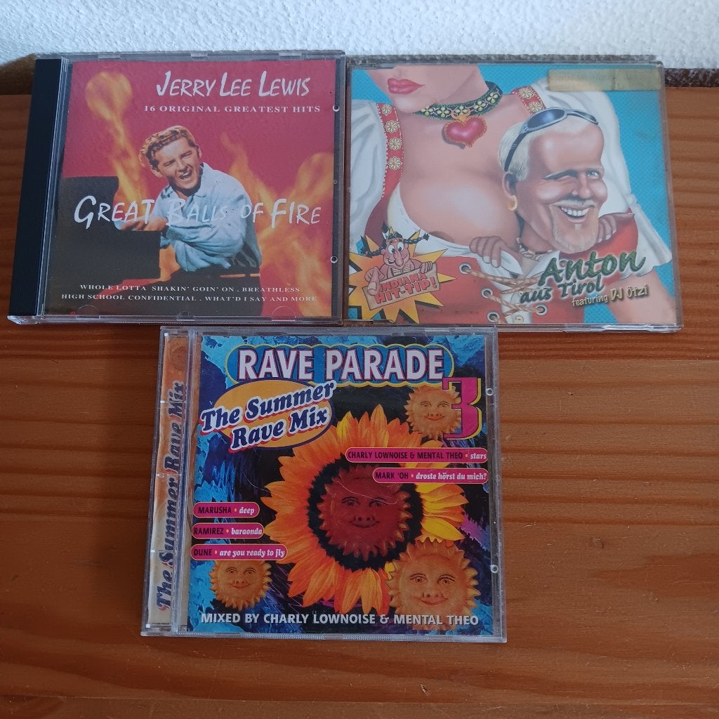 3 CD's: Jerry Lee Lewis, Anton aus Tirol, Rave Parade, Ophalen of Verzenden, Gebruikt, Overige typen