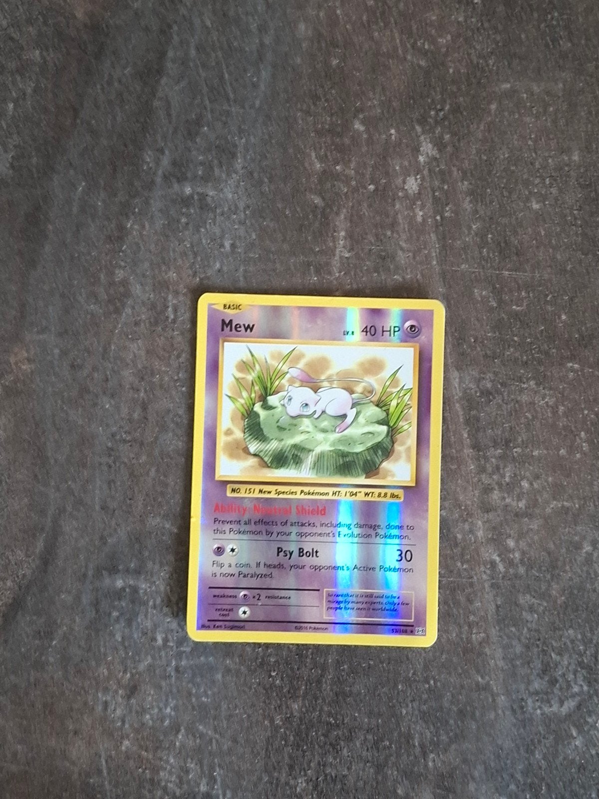 Pokemon Mew #53 reverse holo, Ophalen of Verzenden, Zo goed als nieuw