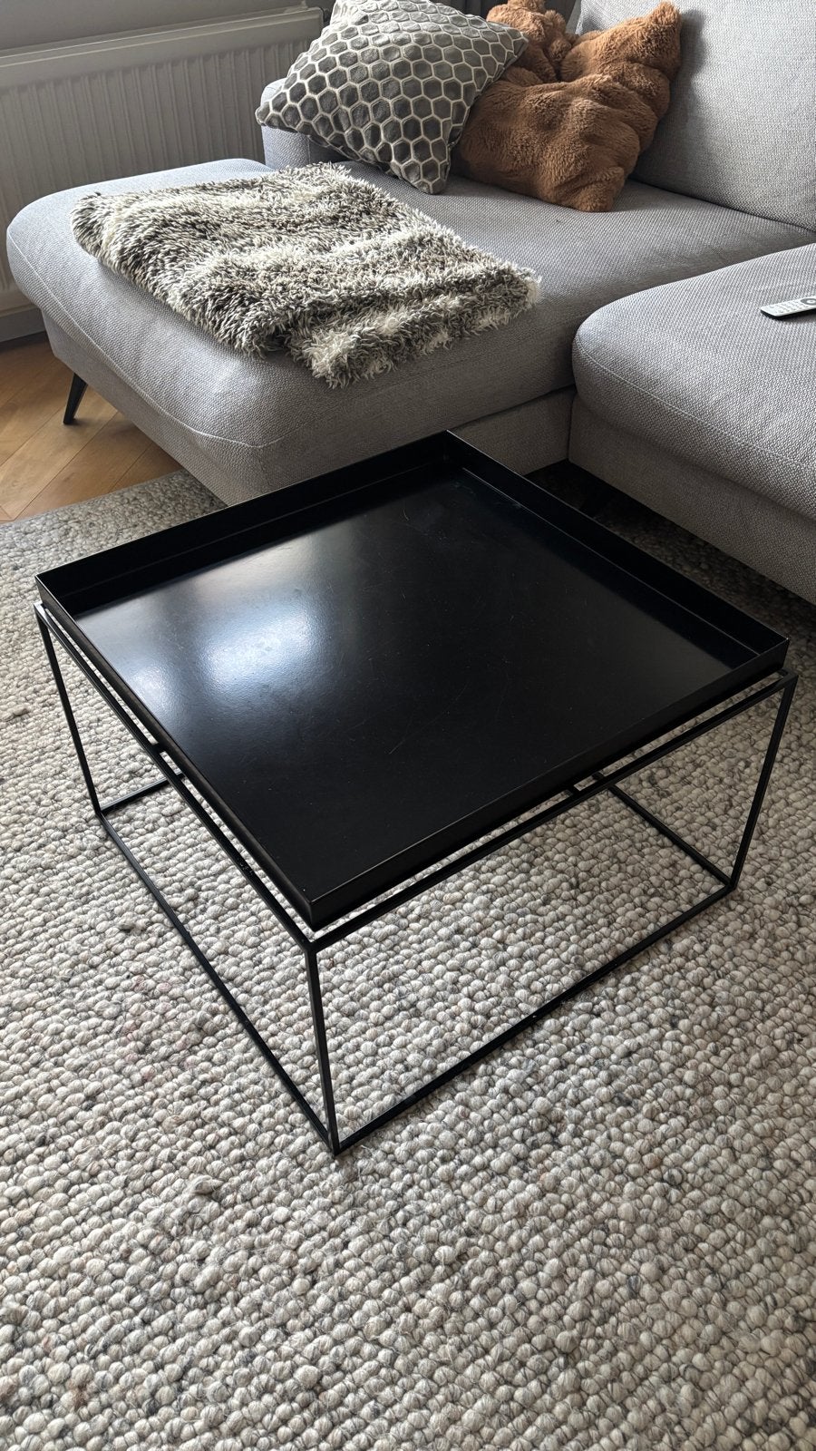 HAY Tray Table Coffee Square - Zwart, Huis en Inrichting, Gebruikt, 50 tot 100 cm, Vierkant, Metaal