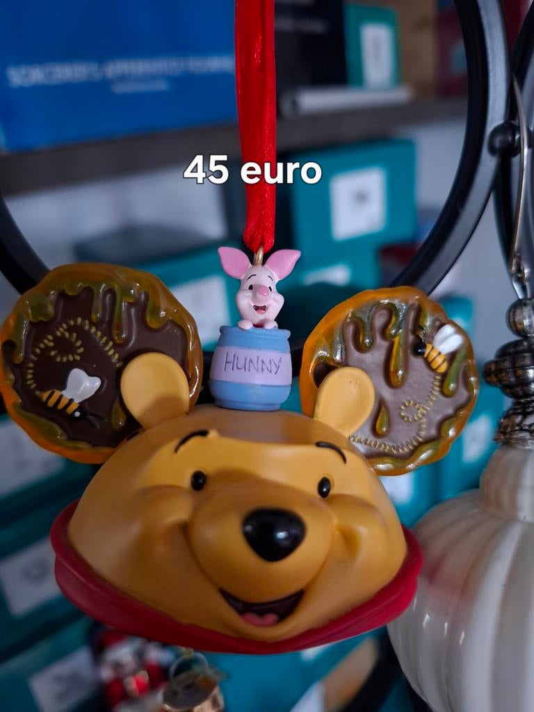 Disney kerst ornament earhat winnie the pooh piglet, Ophalen, Winnie de Poeh of vrienden, Beeldje of Figuurtje