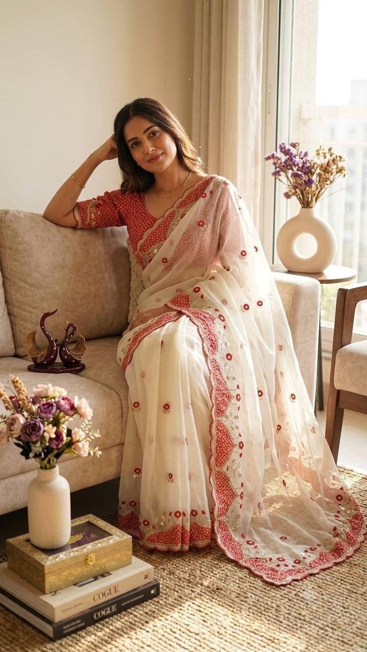 Nieuwe Saree - Elegante Indiase Kleding, Maat 38/40 (M), Meerkleurig, Nieuw, Ophalen of Verzenden