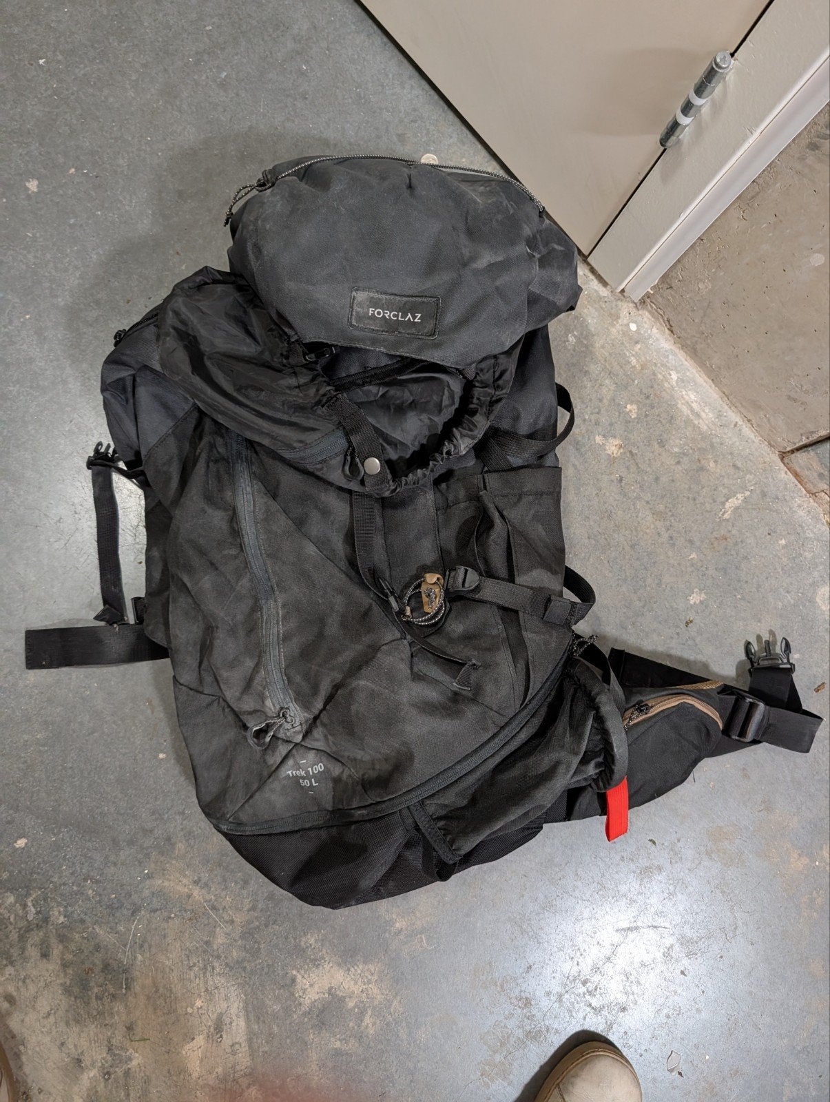 Forclaz Trek 100 50L Trekking Rugzak, Gebruikt, 25 tot 40 cm, Trekking, 60 cm of meer
