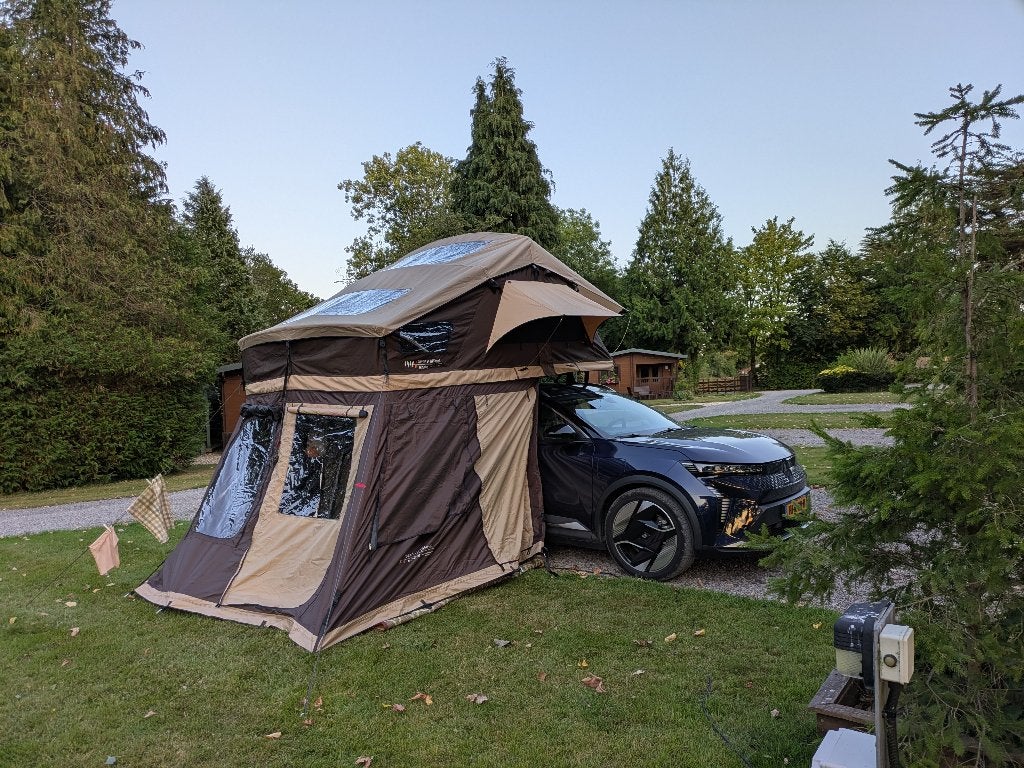 DTBD Daktent 180L Deluxe + Ondertent 170cm Bruin-Zand, Ophalen, Zo goed als nieuw, Tot en met 4