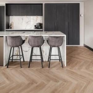 NIEUW  visgraat pvc 7573 Therdex Rustique 17,5 m2 dryback, Ophalen, Crème, Overige typen, Nieuw