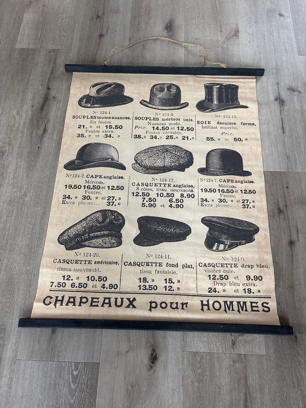 Vintage Franse Hoeden Reclame Poster 100x80 cm, Ophalen