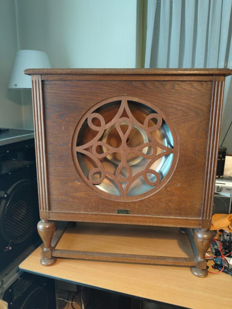 Vintage GEMA Luidspreker in Houten Kast - Groningen, Antiek en Kunst, Ophalen
