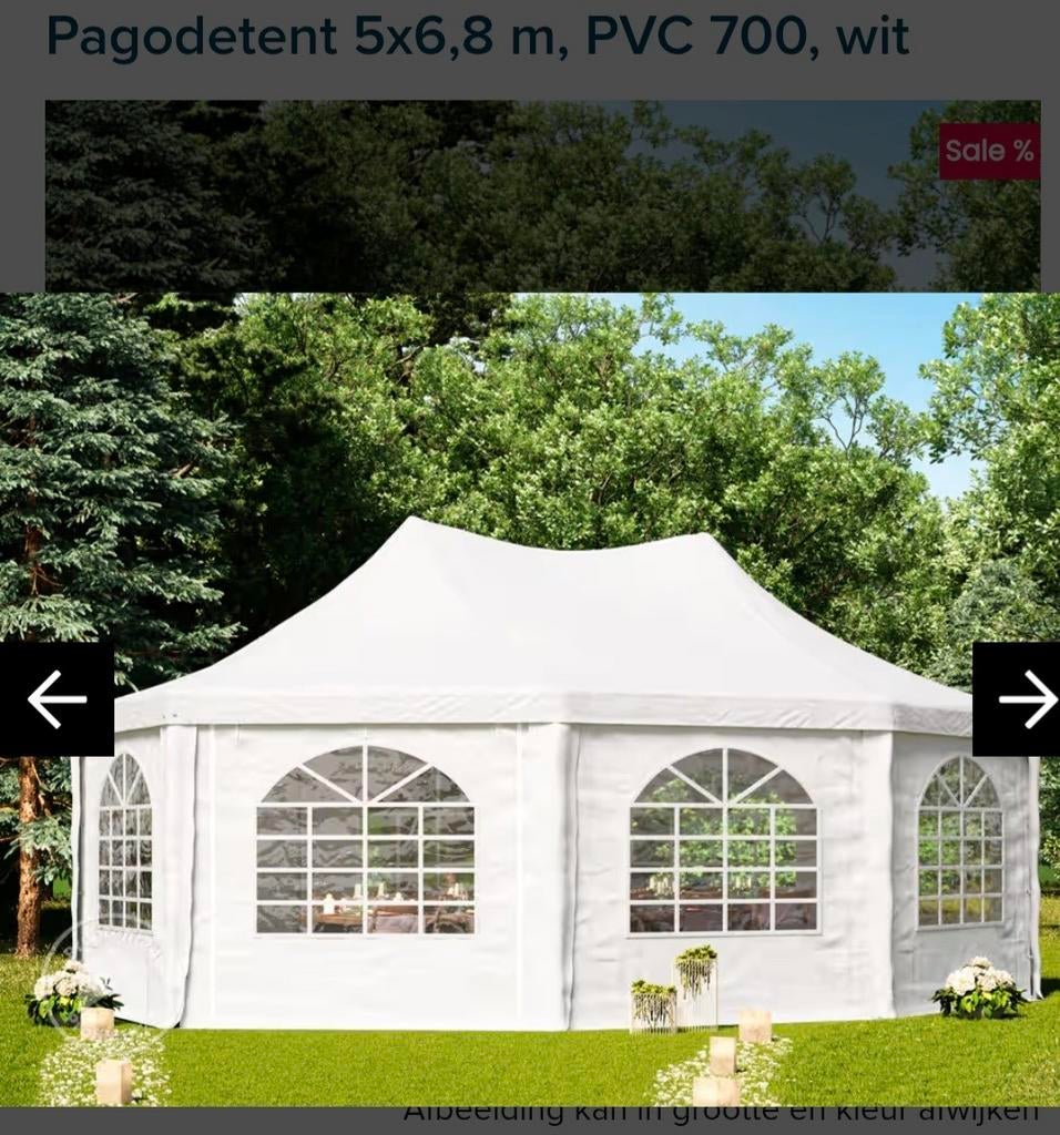 Groene Pagodetent. (Foto is van internet), Tuin en Terras, Partytenten, Ophalen, Gebruikt, 2 meter of meer, 4 tot 6 meter
