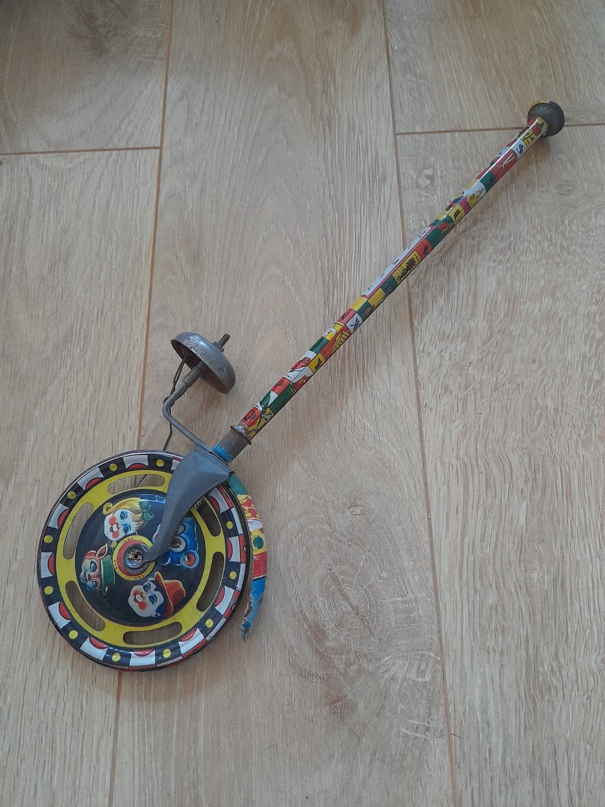 Originele Oude Blikken Geluidsmaker met Figuren - 50cm, Ophalen of Verzenden, Jongen of Meisje