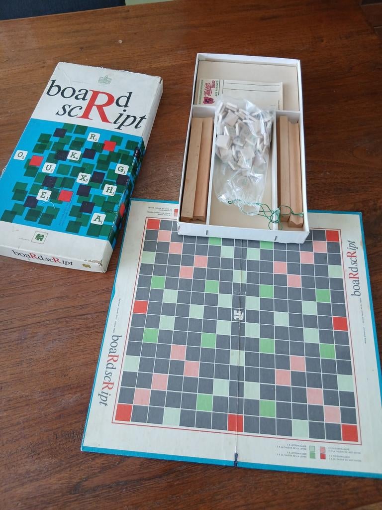 Boardscript soort oud scrabble vintage compleet origineel, Hobby en Vrije tijd, Een of twee spelers, Ophalen of Verzenden, Gebruikt