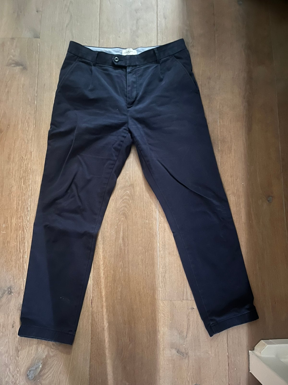 Gant Chino mt 34/32 slim fit donkerblauw, Kleding | Heren, Ophalen of Verzenden, Zo goed als nieuw, Overige maten, Blauw