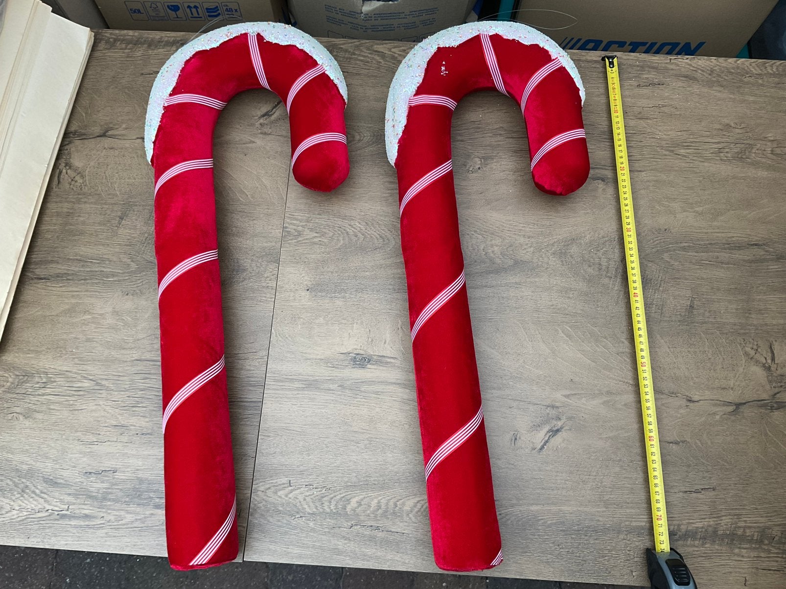 2 rode candy canes kerst decoratie.CA 70/75 ALLEEN OPHALEN, Ophalen, Nieuw