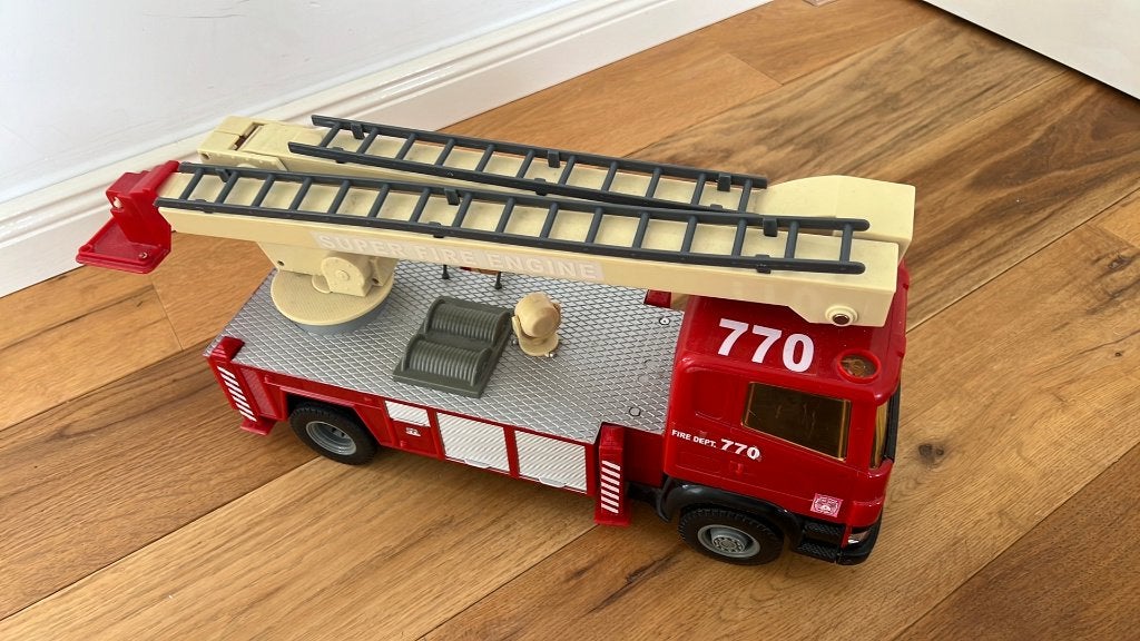 Speelgoed Scania brandweerauto groot met ladder, Ophalen of Verzenden, Zo goed als nieuw