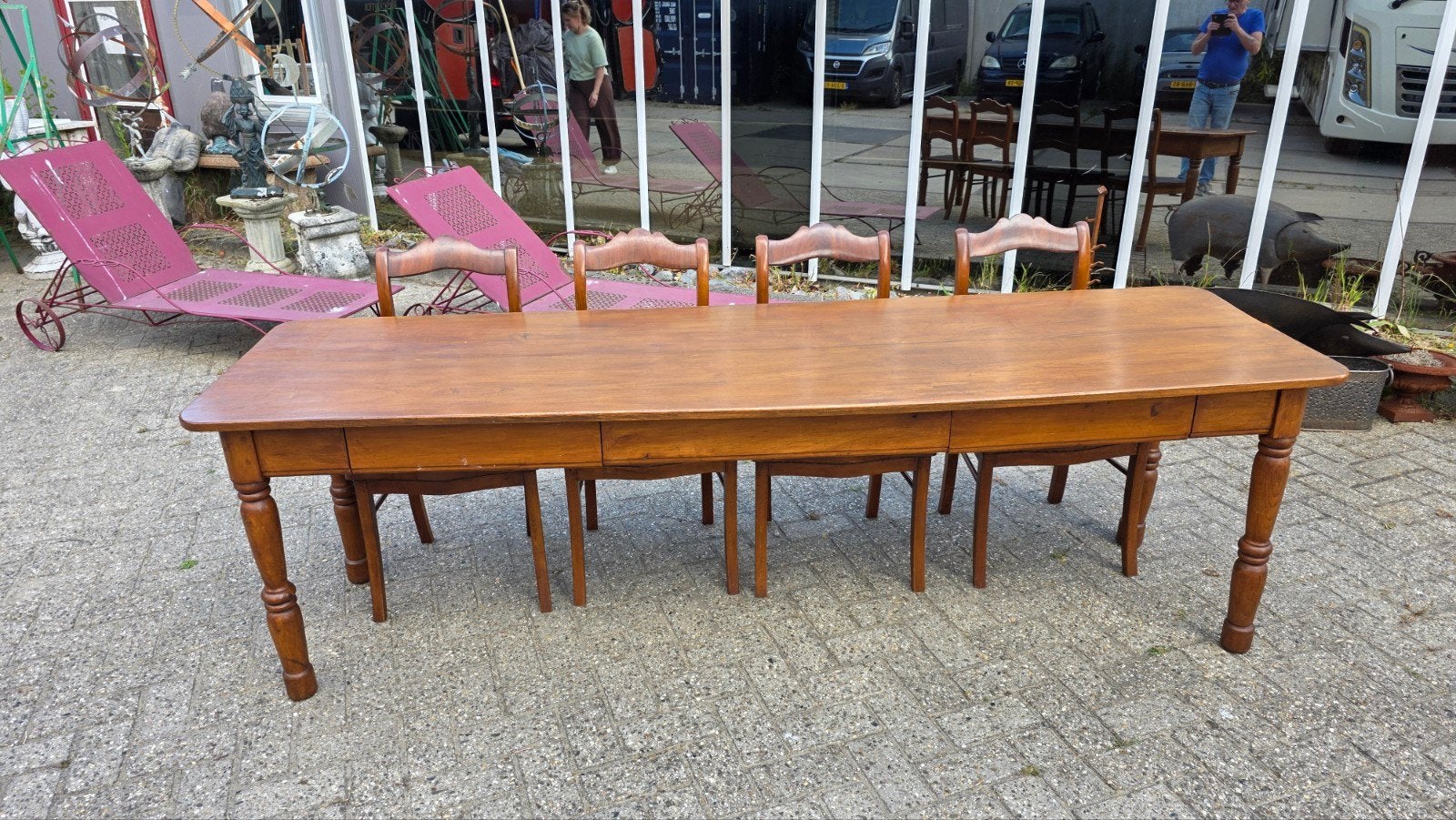 subliem mooie antieke Franse boeren tafel 240 cm, Antiek en Kunst, Antiek | Meubels | Tafels, Ophalen
