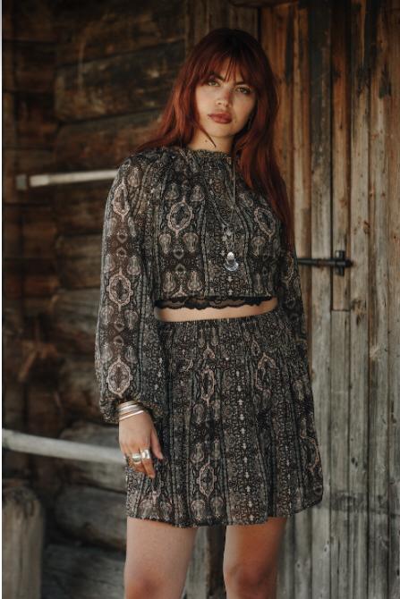Moost wanted Maya printed set Maat L, Kleding | Dames, Rokken, Nieuw, Maat 42/44 (L), Groen, Boven de knie, Verzenden