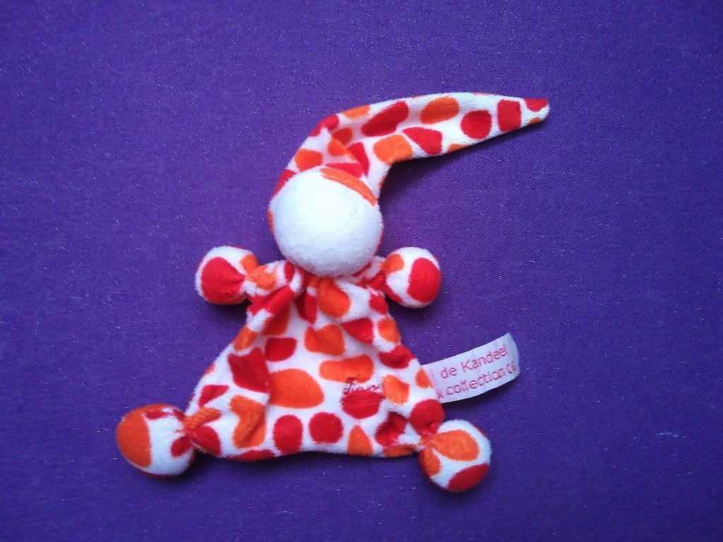 TIAMO DE KANDEEL Knuffeldoekje POPJE. ROODBONT **Nieuw**, Overige typen, Nieuw, Ophalen of Verzenden, Met label