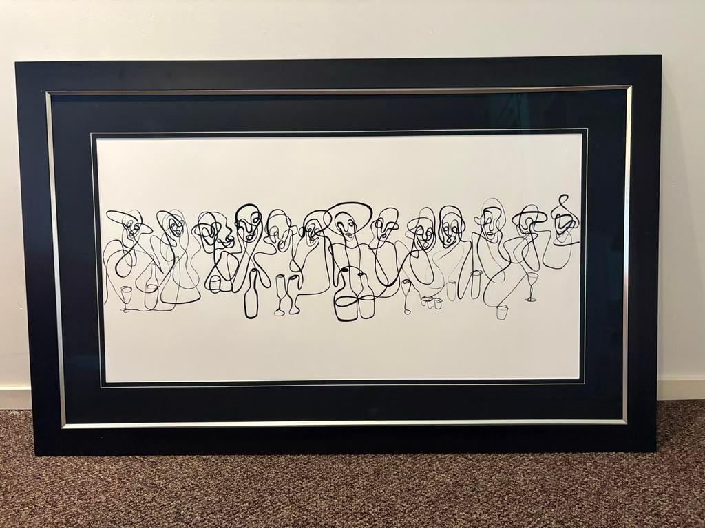 Modern kunst schilderij laatste avondmaal, Ophalen