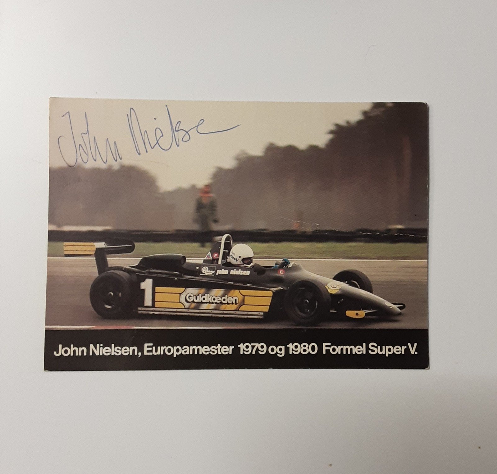 Gesigneerde promokaart John Nielsen Super V 1979-1980, Ophalen of Verzenden, Zo goed als nieuw, Formule 1