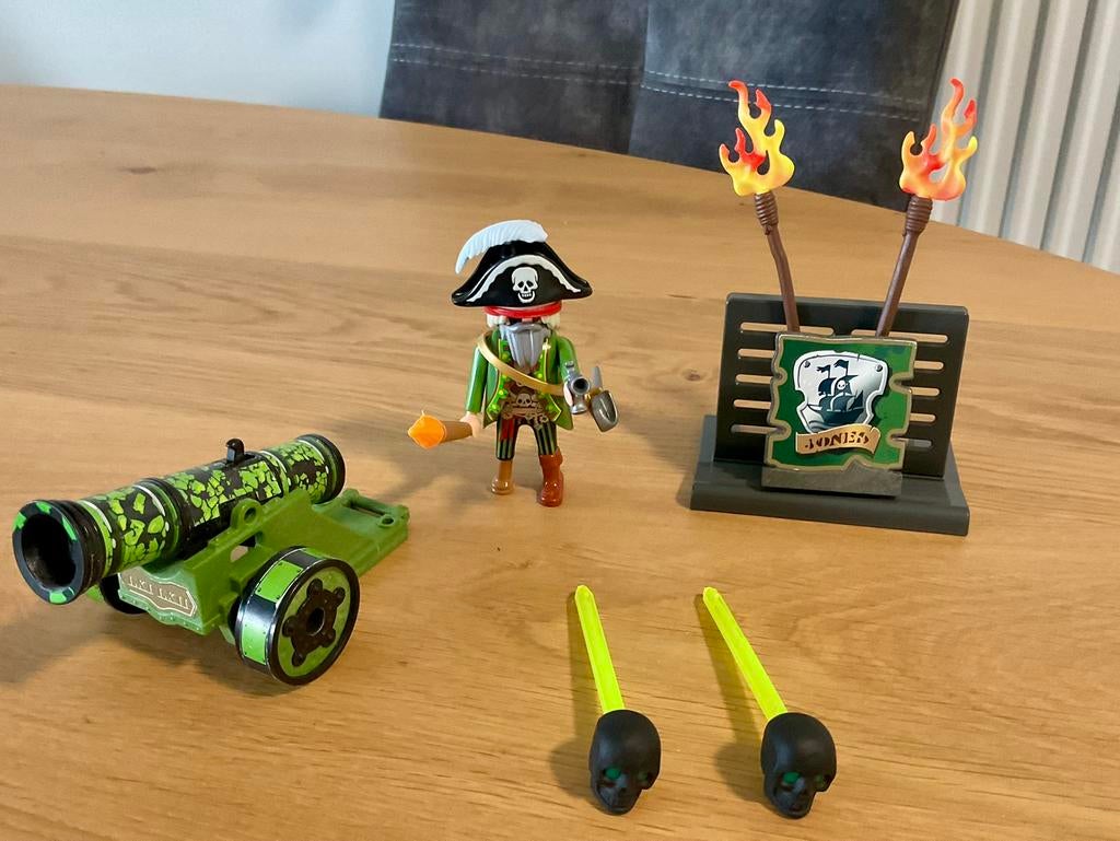 Playmobil : Piratenkaptein met groen kanon - 6162, Ophalen, Gebruikt