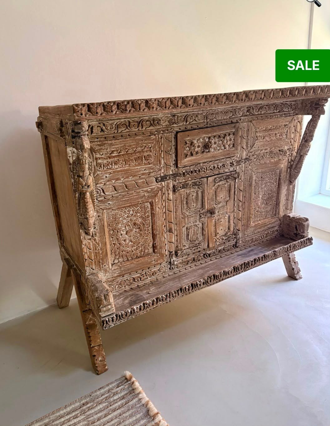 Authentieke oude Indiase Damchiya kast, Ophalen, Gebruikt, 100 tot 150 cm, 75 – 100