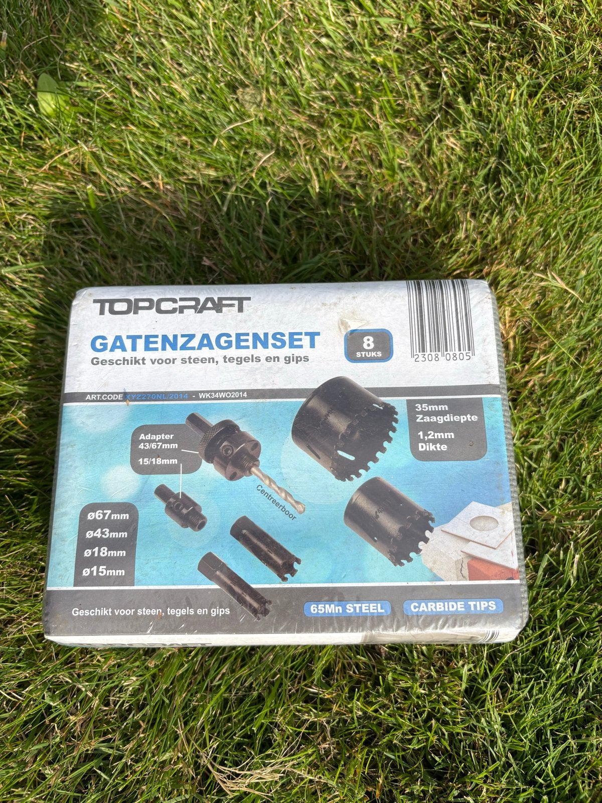 TOPCRAFT Gatenzagenset 8-delig voor steen, tegels en gips, Ophalen, Nieuw, Overige typen