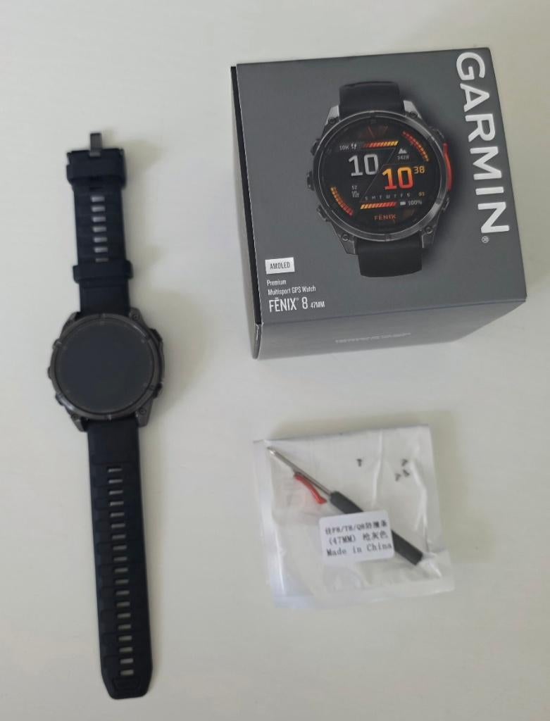 Garmin Fenix 8 Amoled 47mm / Ruilen met Fenix 8 solar 47mm, Ophalen, Zo goed als nieuw, Zwart, Android