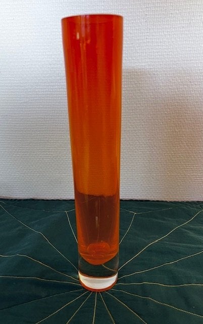 Stijlvolle oranje cylindervaas, Ophalen of Verzenden