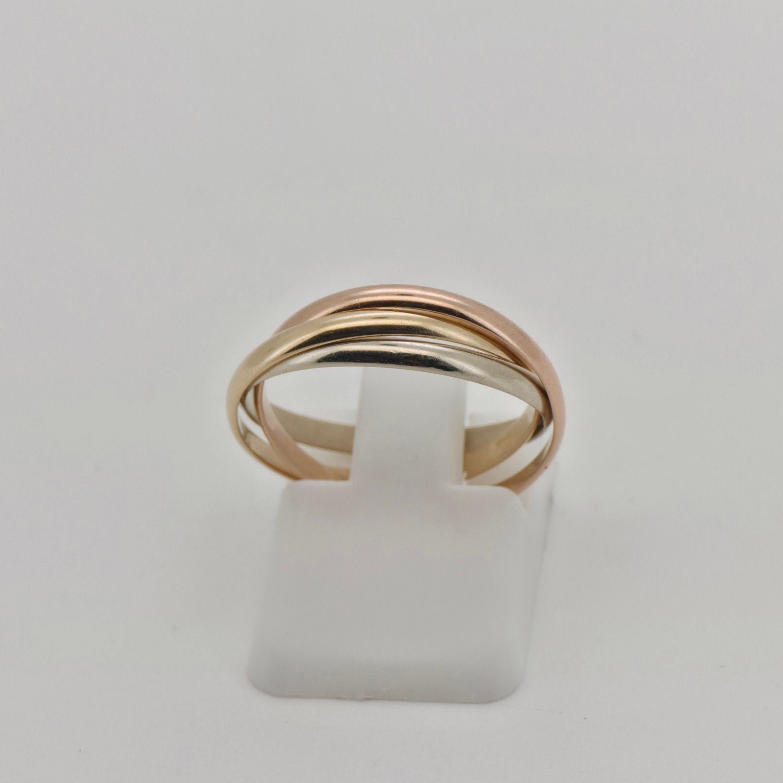 Gouden Trinity Ring 14k (585) Maat 17 | 2.24g, Ophalen of Verzenden, Zo goed als nieuw, 17 tot 18, Dame
