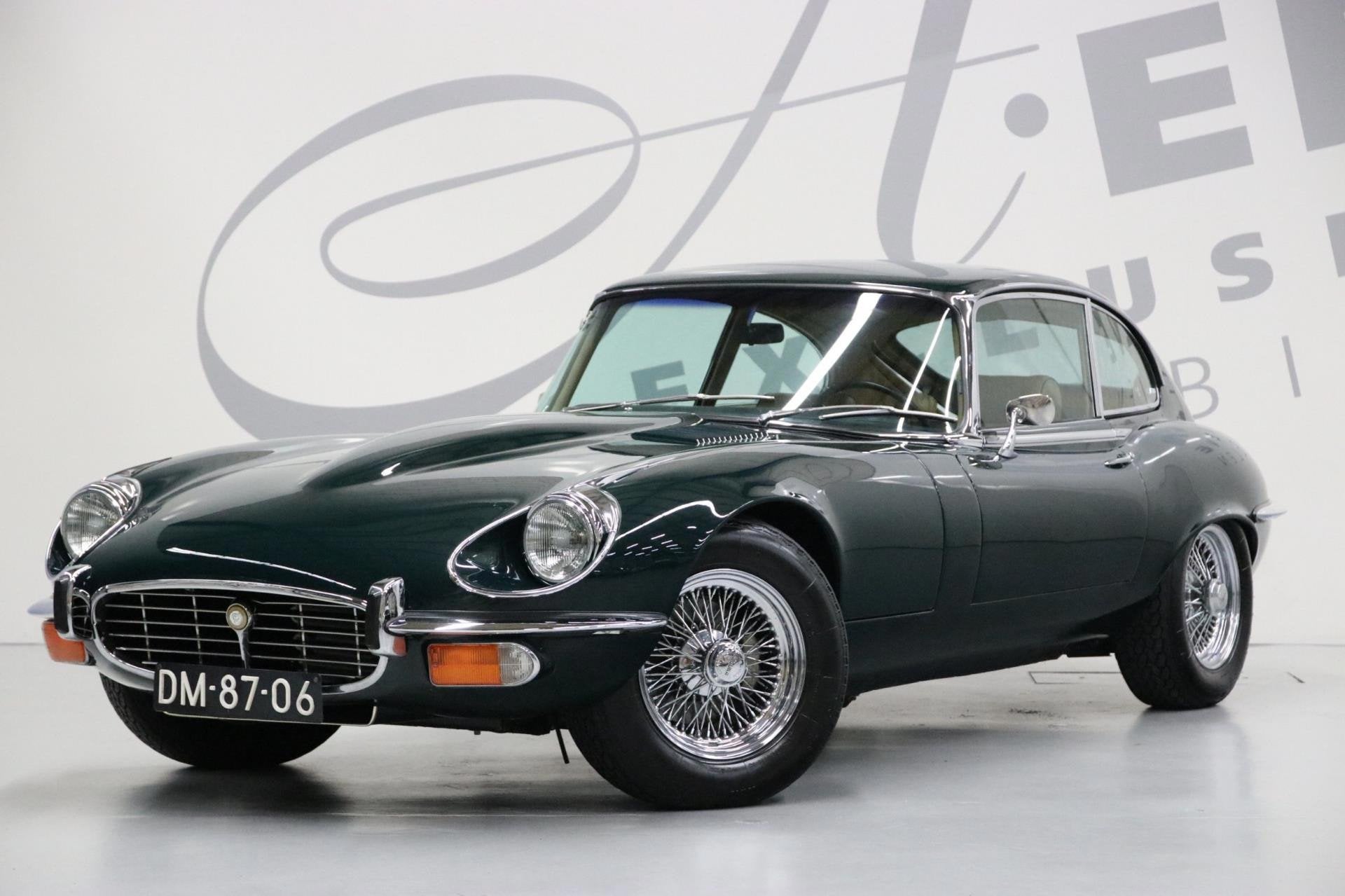 Jaguar "E" Type 5.3 V12 2+2/ Britisch Racing Green/ Automaat, Automaat, Achterwielaandrijving, Beige, 12 cilinders