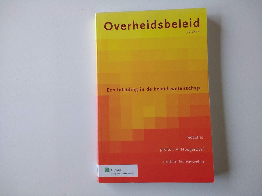 Boek overheidsbeleid Een inleiding in beleidswetenschap, Ophalen of Verzenden, Alpha, Zo goed als nieuw, WO