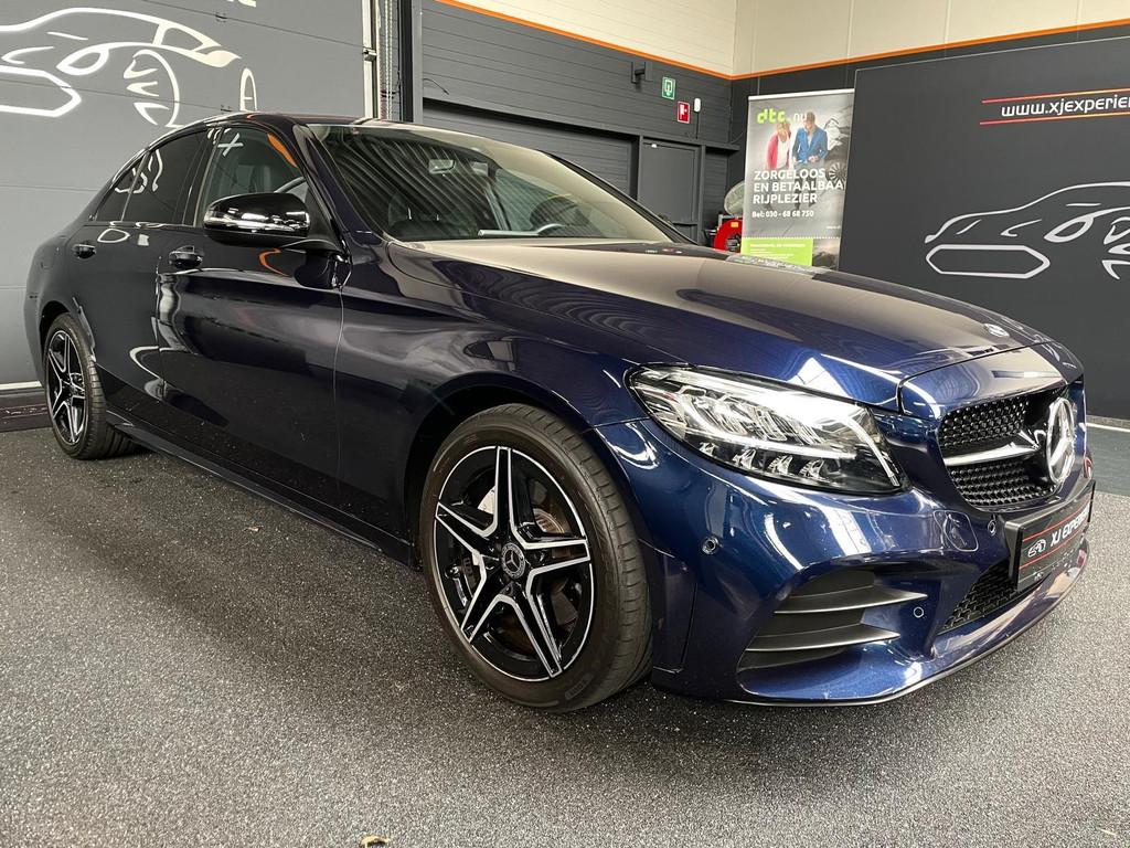Mercedes-Benz C-klasse 160 AMG NIGHT LEER LED FACELIFT Elekt, Automaat, Blauw, Sedan, C-Klasse