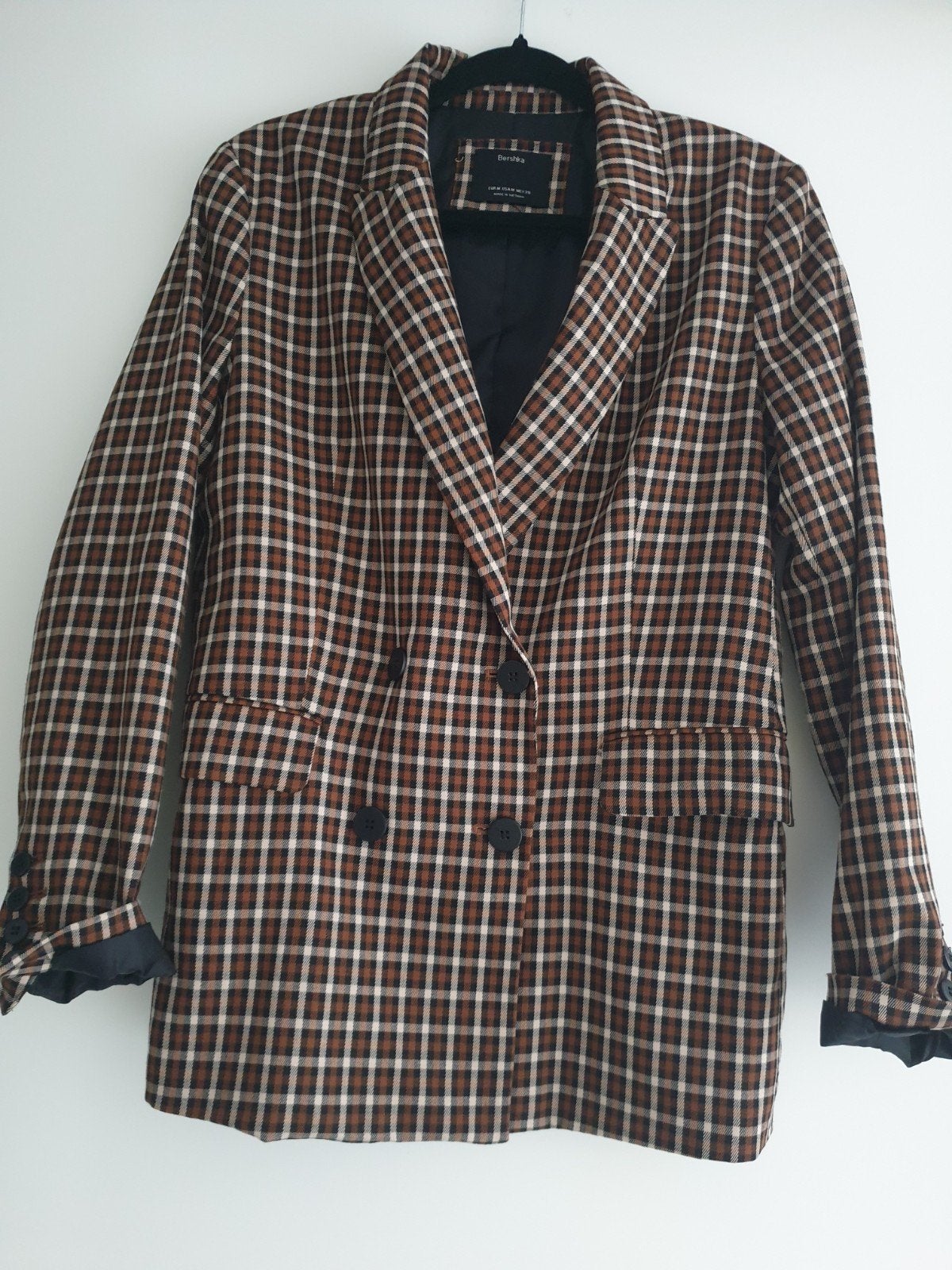 Bershka geruite blazer - Maat M, Maat 38/40 (M), Meerkleurig, Zo goed als nieuw, Bershka