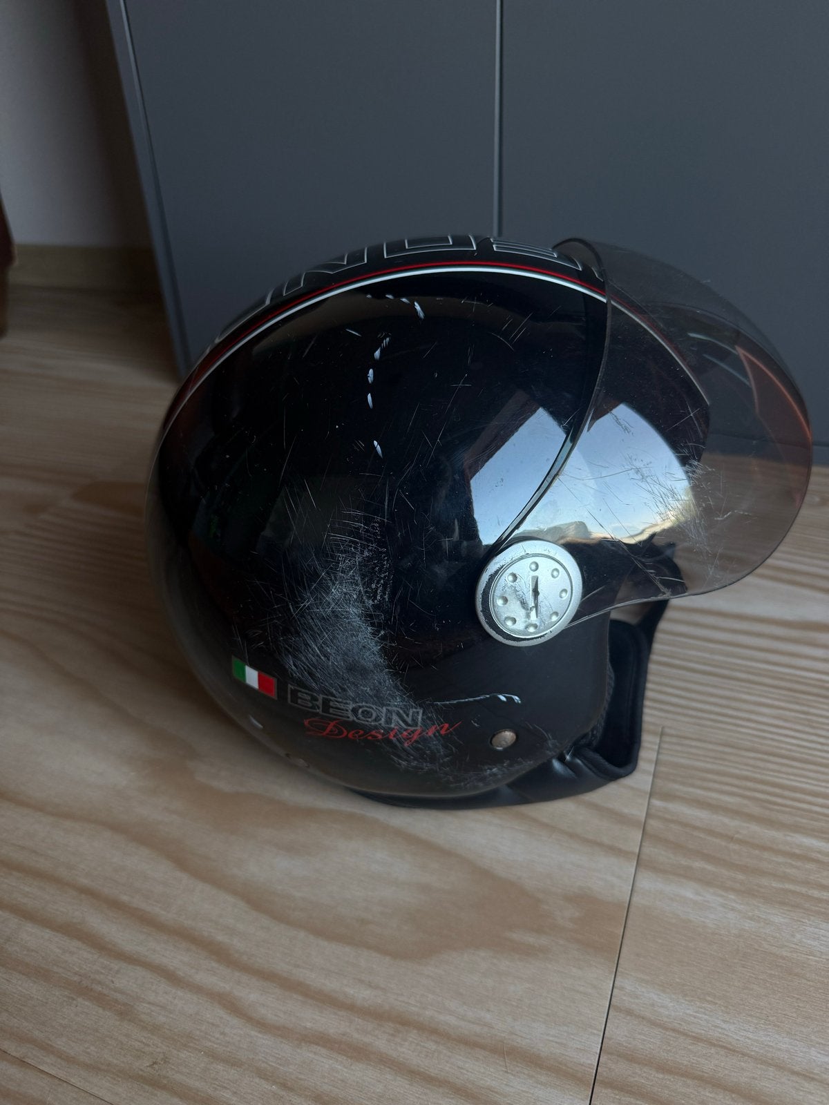 Scooterhelm Zwarte maat L, Fietsen en Brommers, Brommerhelmen, Ophalen, Gebruikt, Large